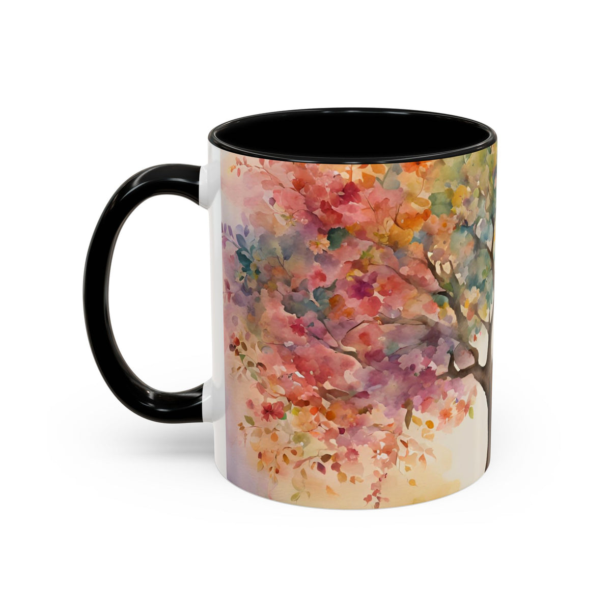 Watercolor Tree Accent Coffee Mug — Colorful Nature Art 11/15oz