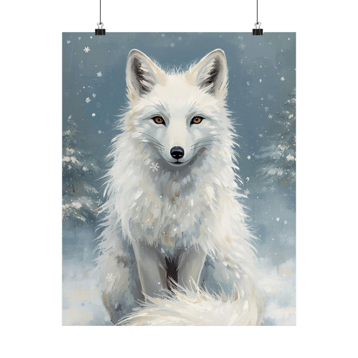 Arctic White Fox Matte Poster