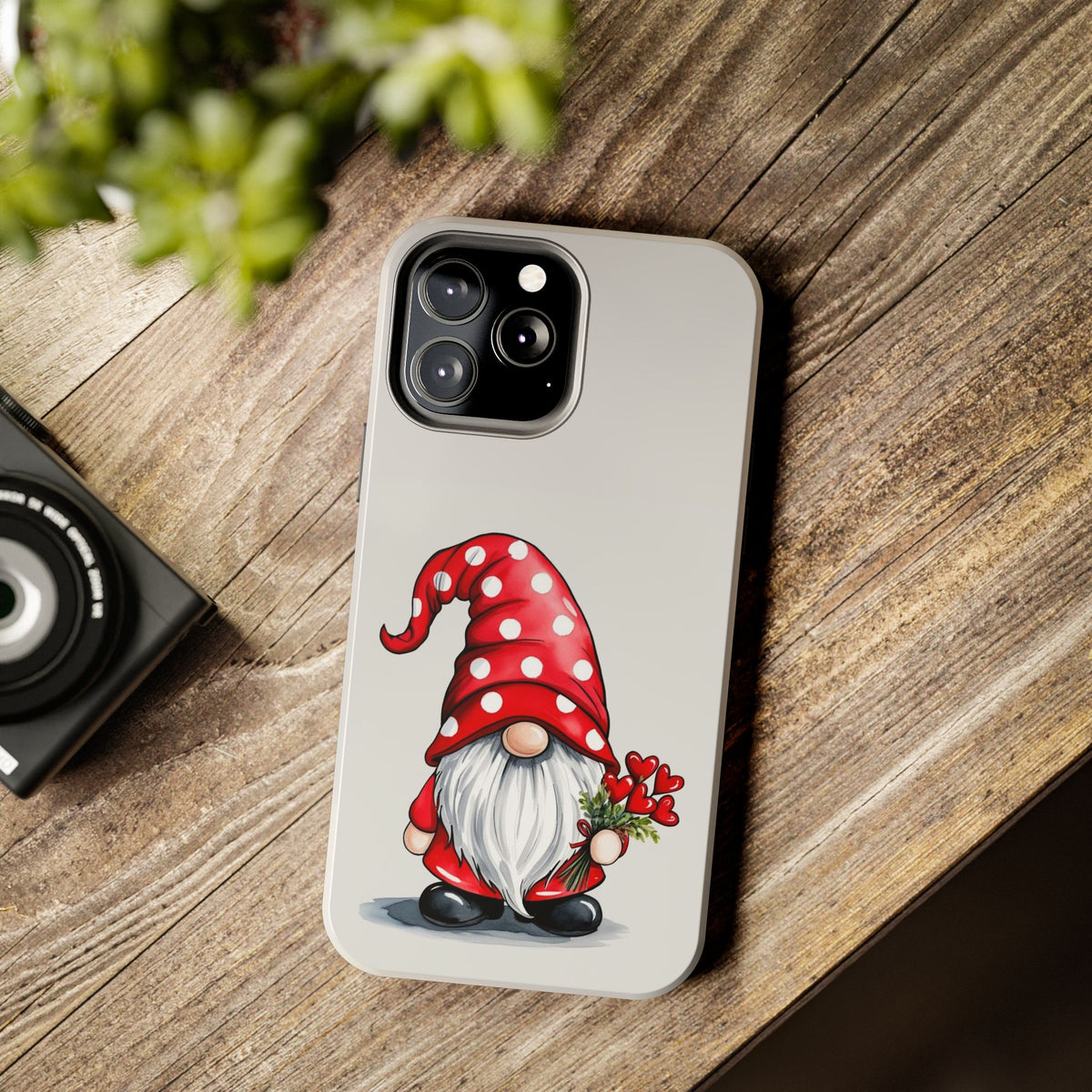 Valentine Gnome Phone Case — Cute Polka Dot Red Gnome Protective Case