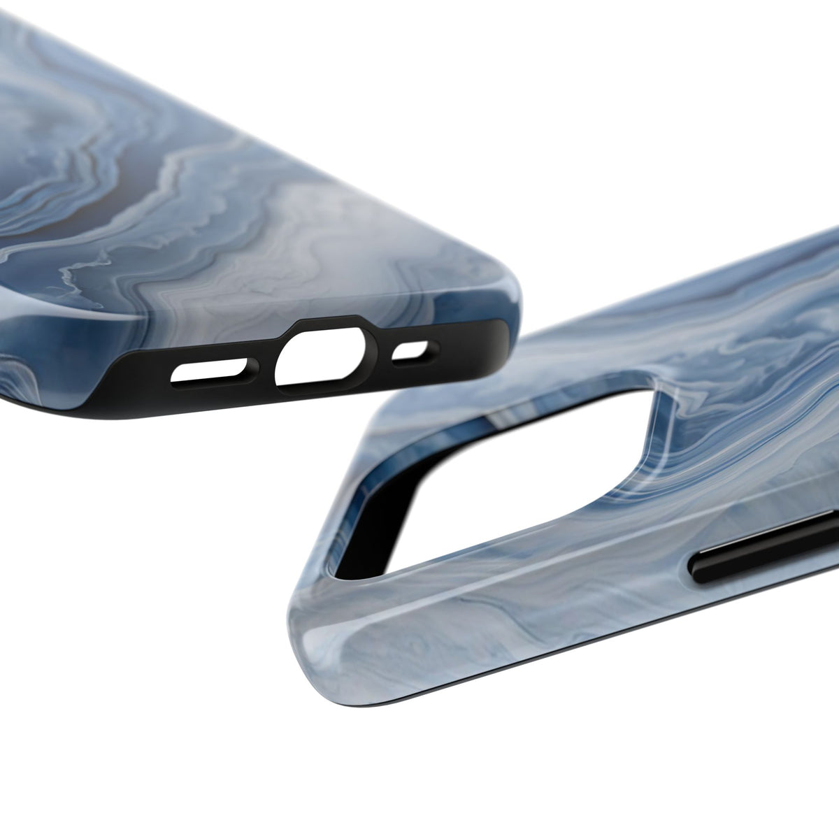 Blue Lace Agate Tough Phone Case — Marble Stone Protective Phone Cover