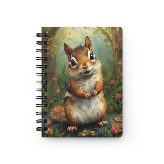 Spiral Journal — Cute Woodland Chipmunk Notebook for Notes & Sketches