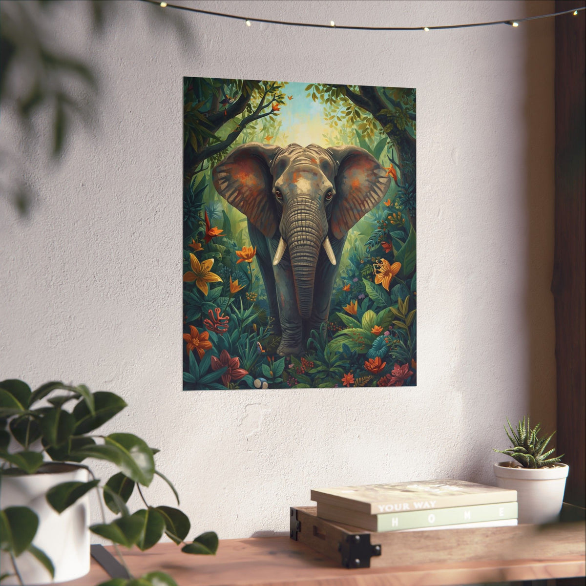 Elephant Jungle Matte Poster