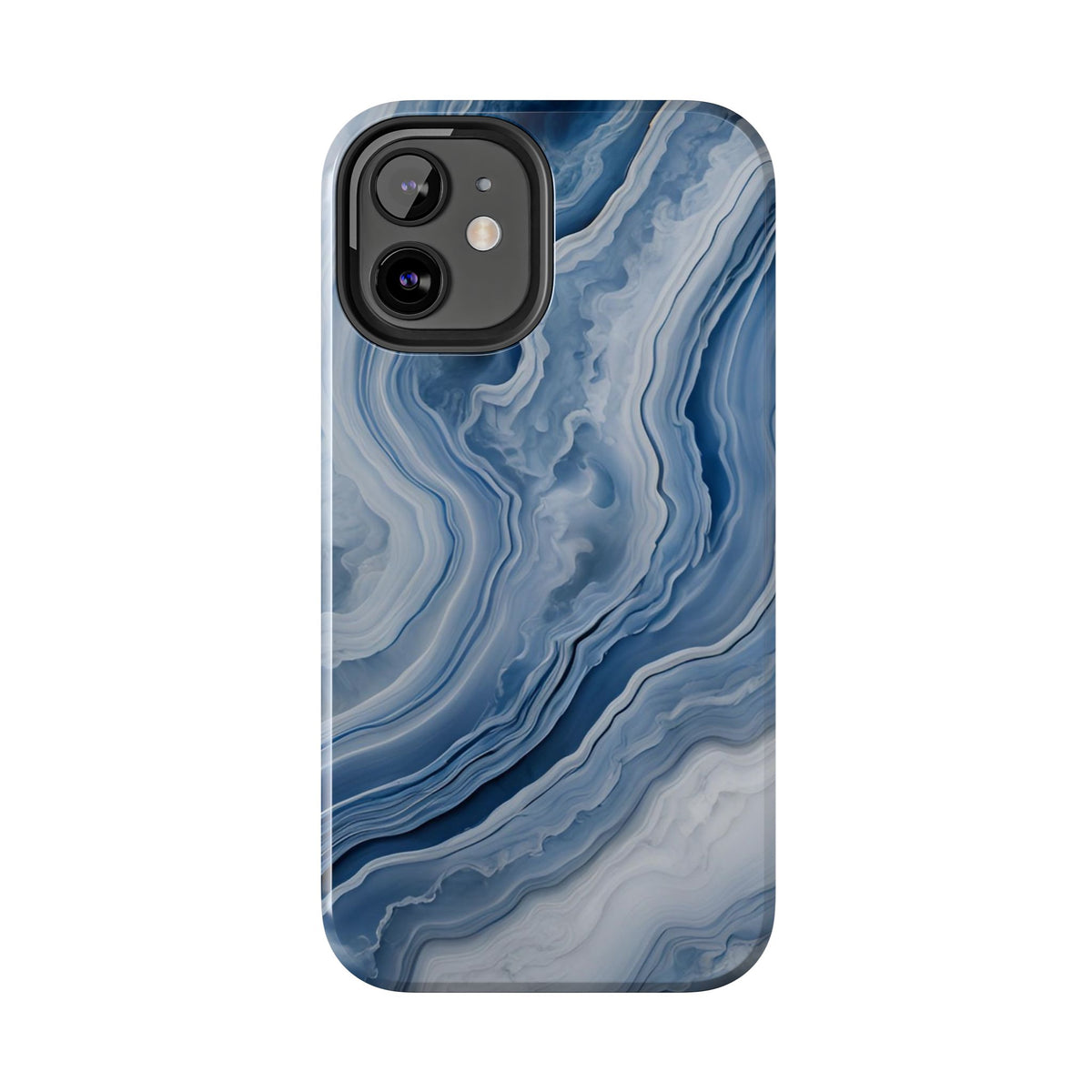 Blue Lace Agate Tough Phone Case — Marble Stone Protective Phone Cover