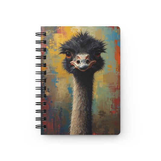 Playful Emu Spiral Journal — Quirky Animal Art Notebook