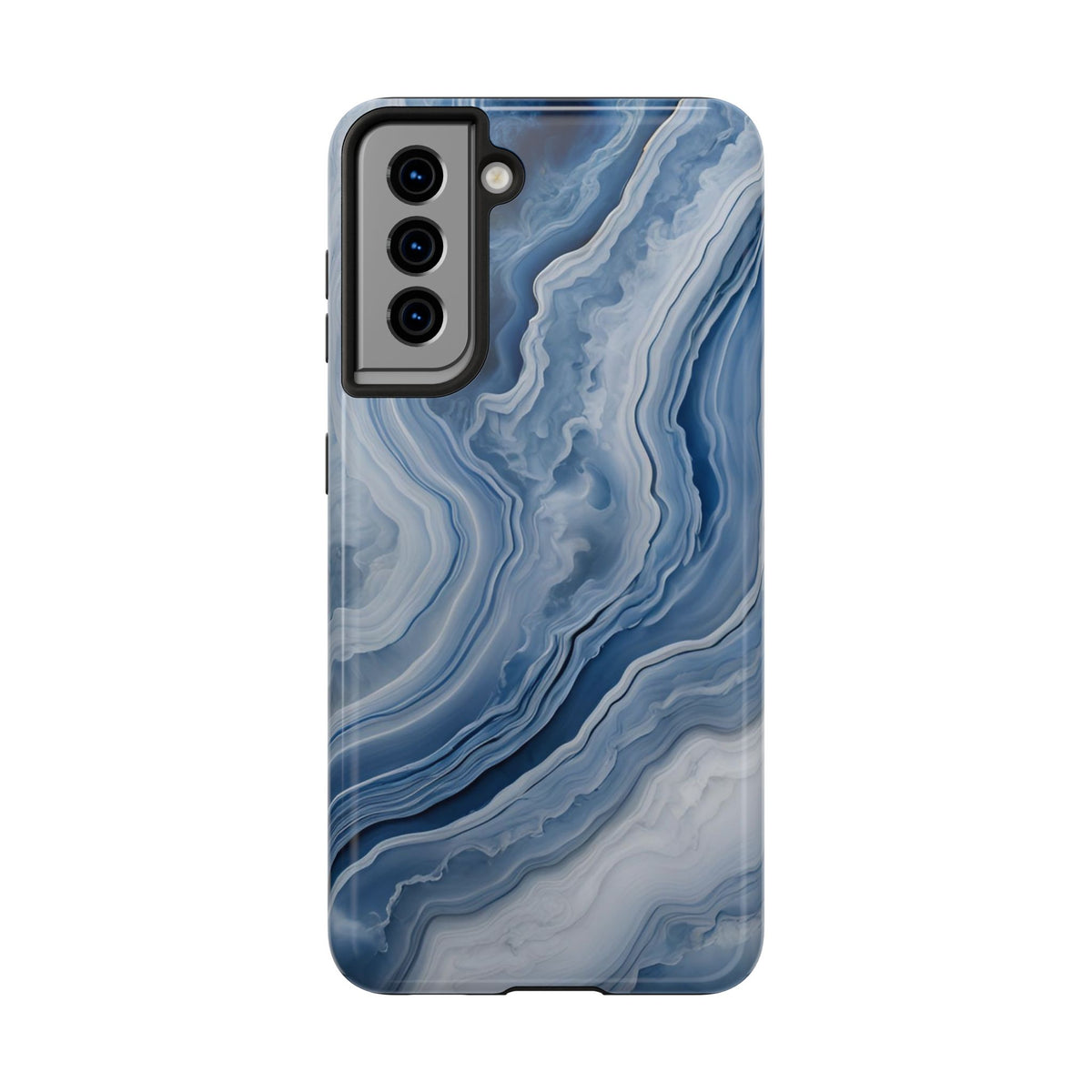 Blue Lace Agate Tough Phone Case — Marble Stone Protective Phone Cover
