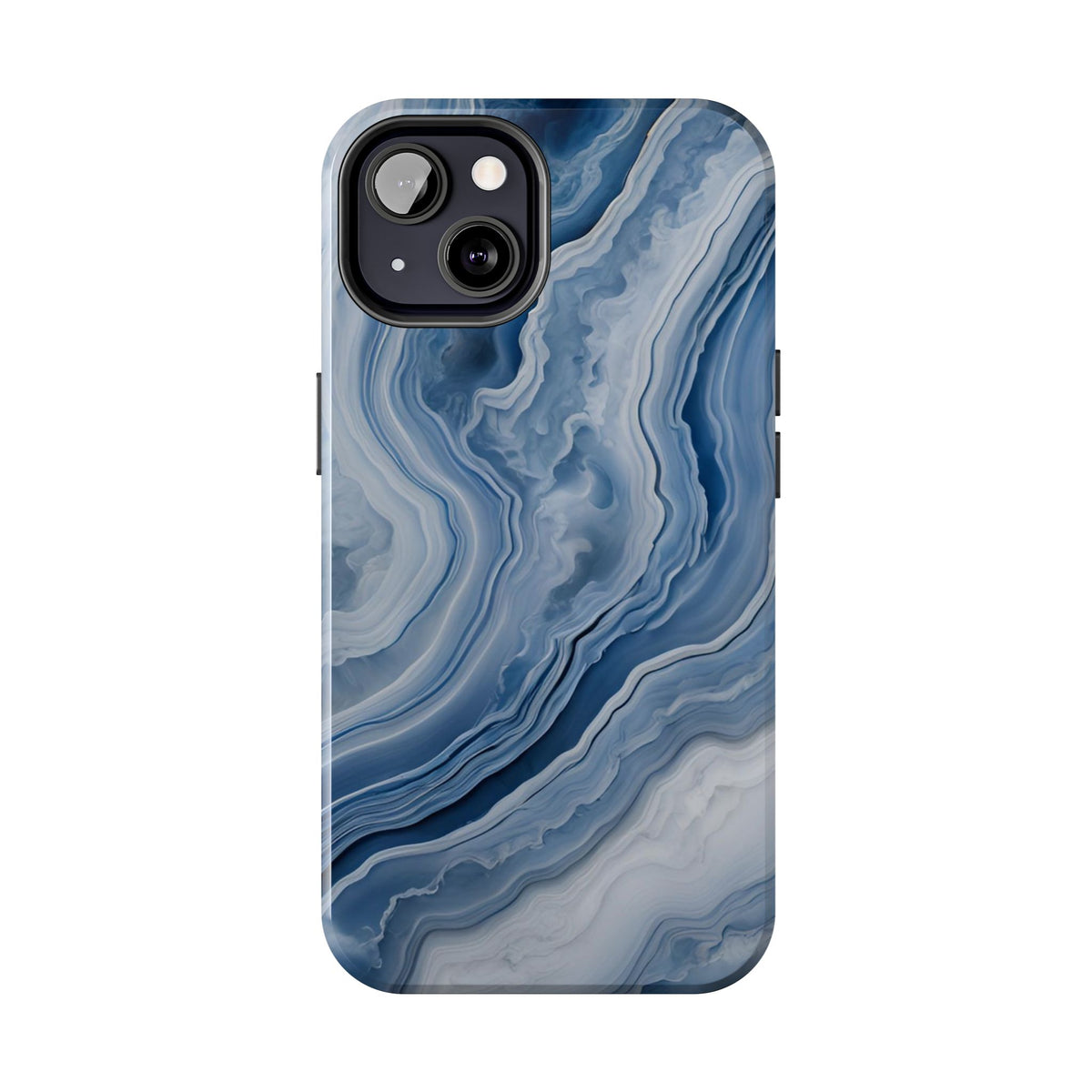 Blue Lace Agate Tough Phone Case — Marble Stone Protective Phone Cover