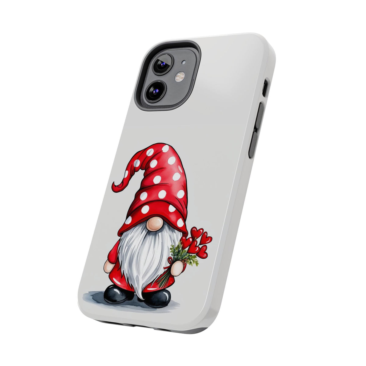 Valentine Gnome Phone Case — Cute Polka Dot Red Gnome Protective Case