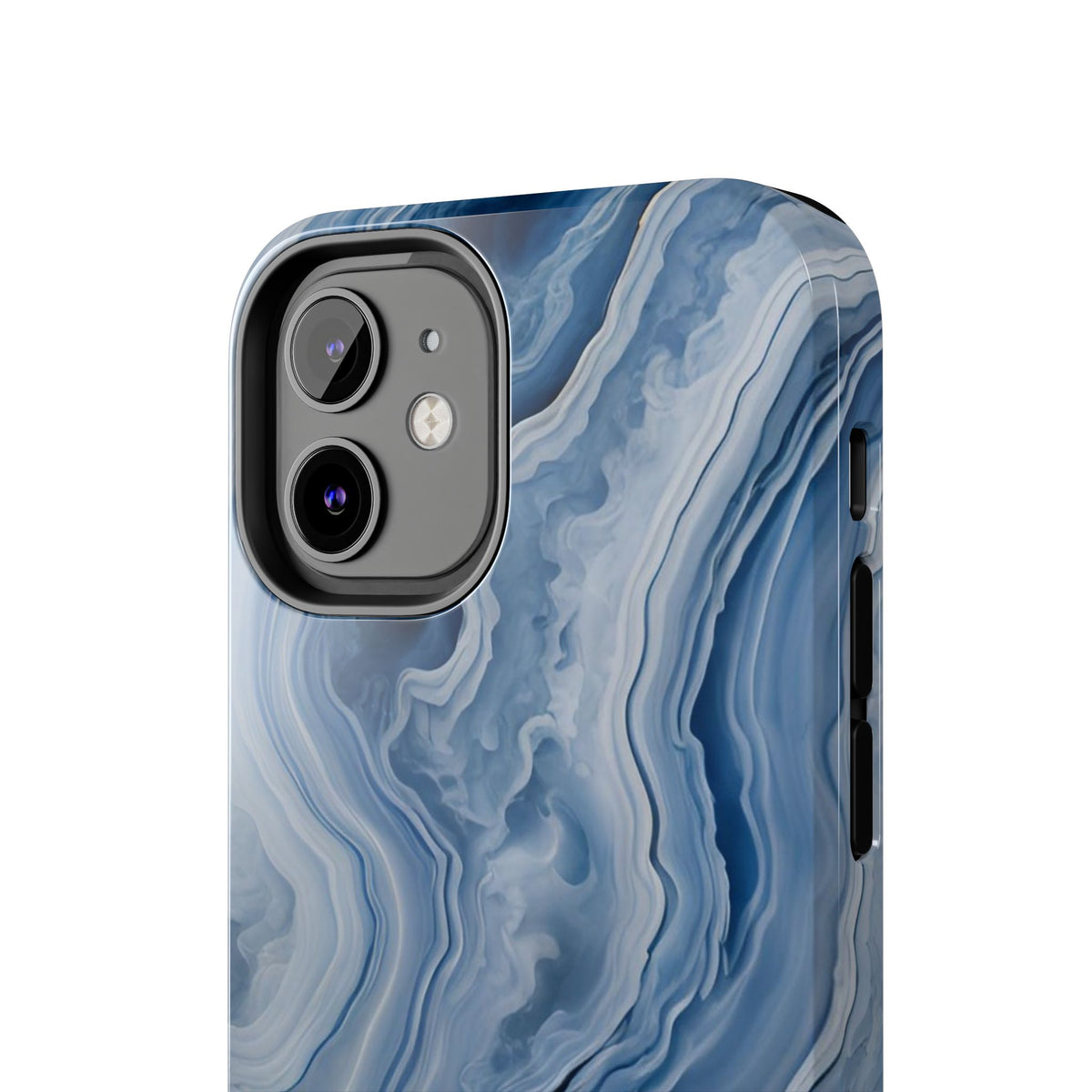 Blue Lace Agate Tough Phone Case — Marble Stone Protective Phone Cover