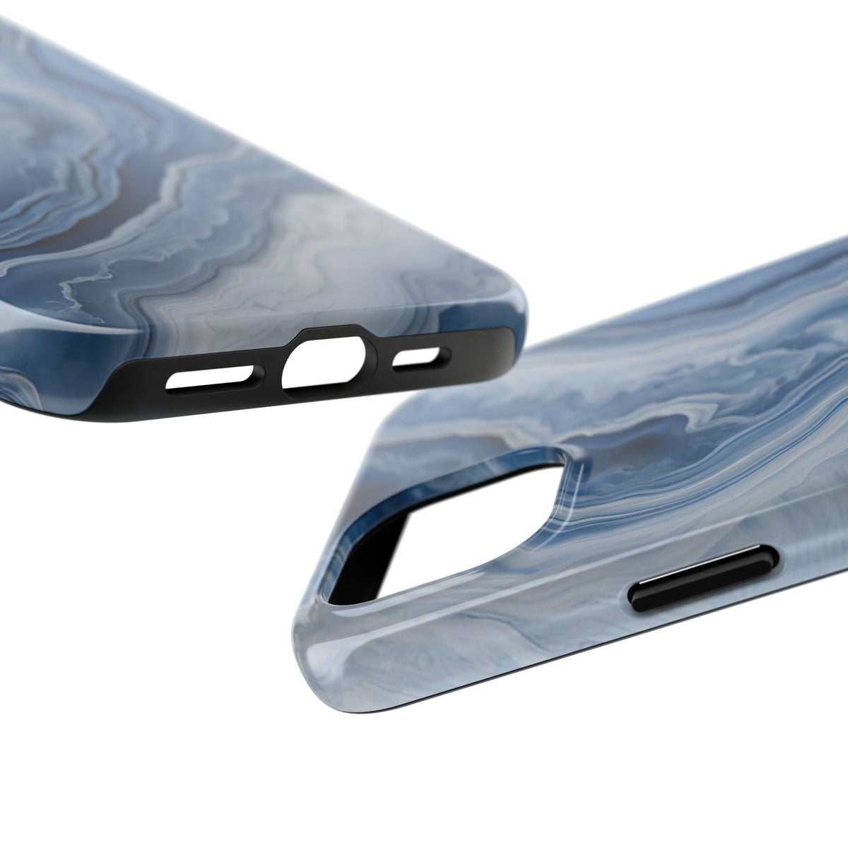 Blue Lace Agate Tough Phone Case — Marble Stone Protective Phone Cover