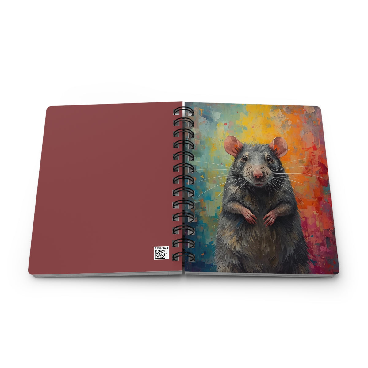 Colorful Rat Art Spiral Bound Journal