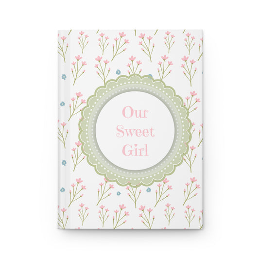 Our Sweet Girl Floral Hardcover Baby Shower Keepsake Guest Book