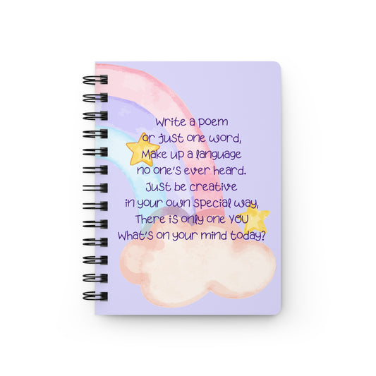 Inspirational Rainbow Journal — Spiral-Bound Writing Notebook with Stars & Clouds