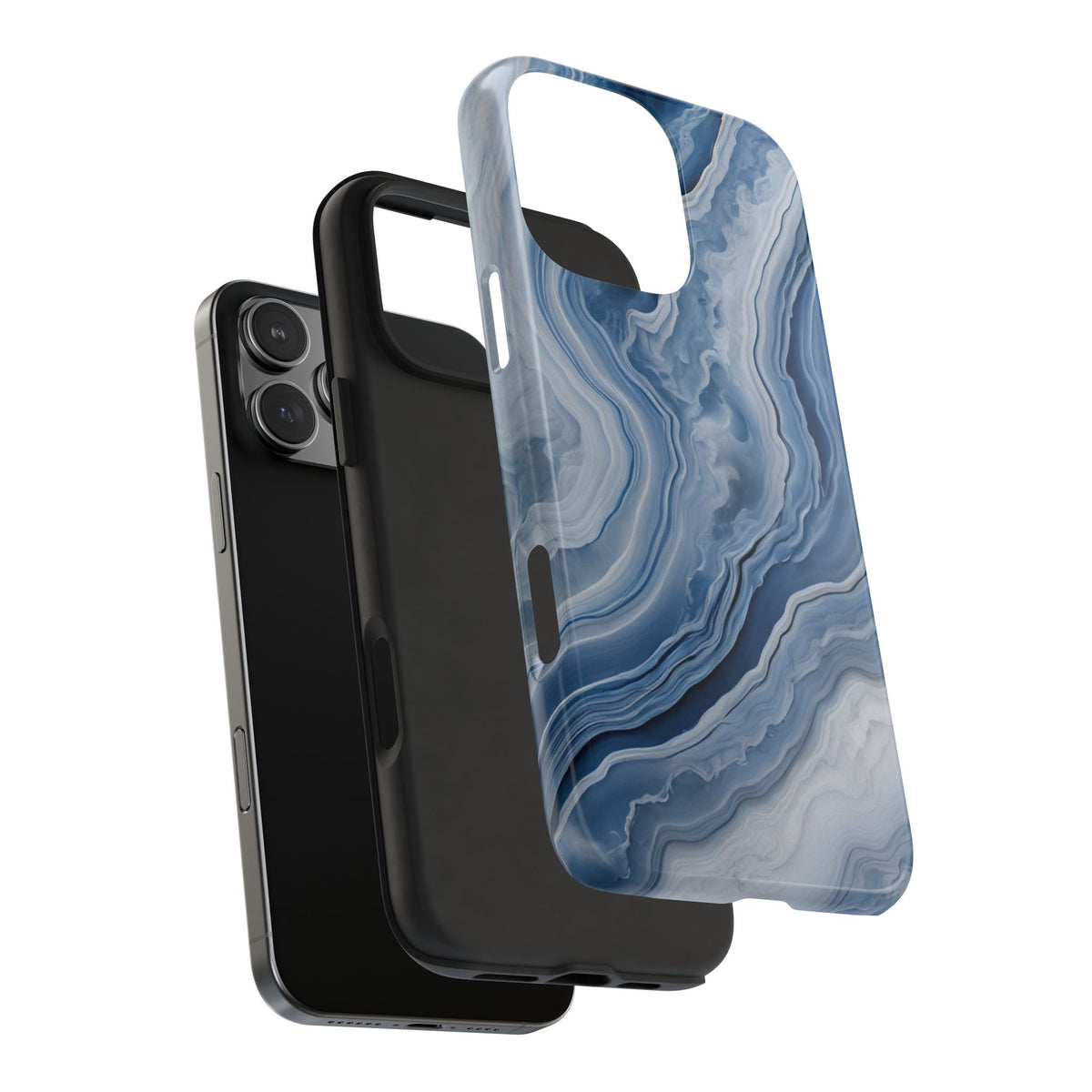 Blue Lace Agate Tough Phone Case — Marble Stone Protective Phone Cover