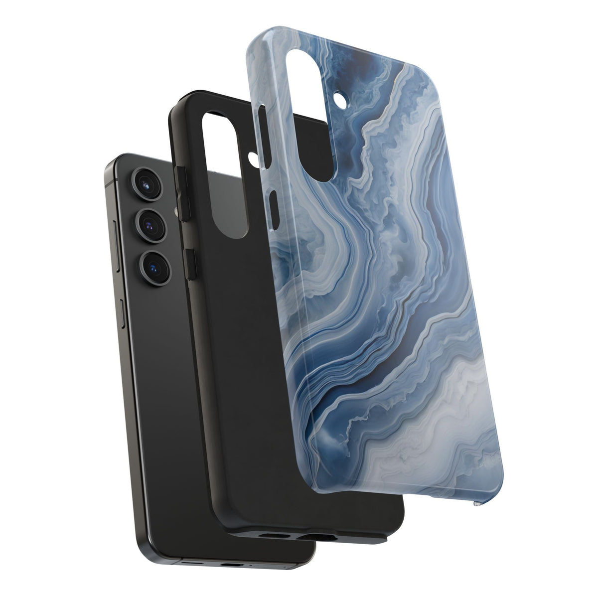 Blue Lace Agate Tough Phone Case — Marble Stone Protective Phone Cover