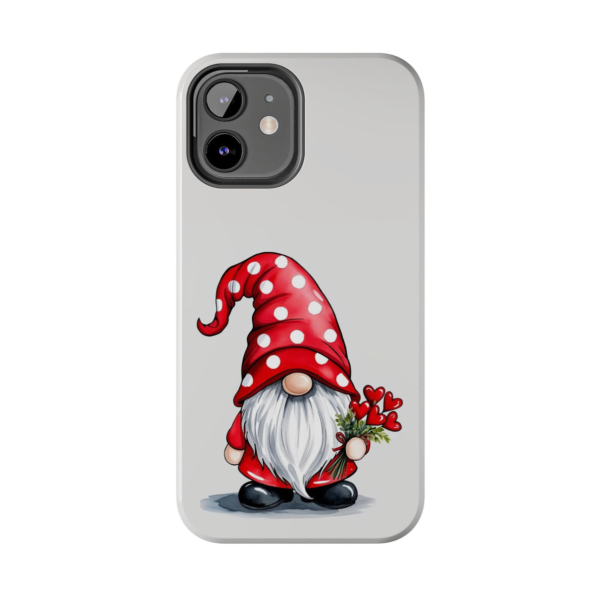 Valentine Gnome Phone Case — Cute Polka Dot Red Gnome Protective Case
