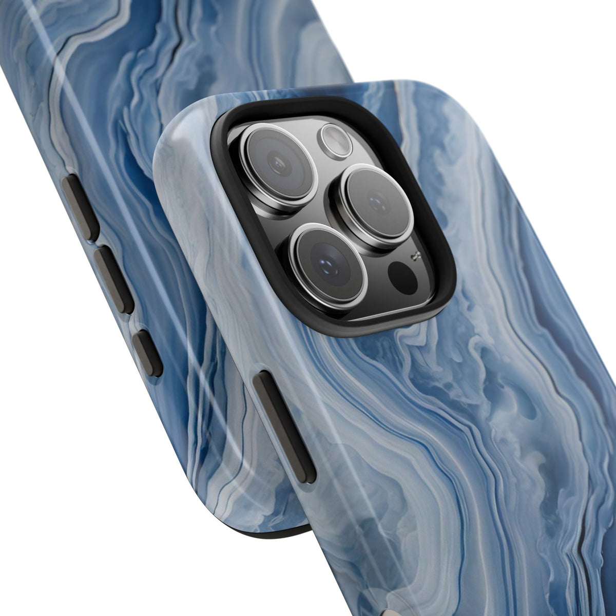 Blue Lace Agate Tough Phone Case — Marble Stone Protective Phone Cover