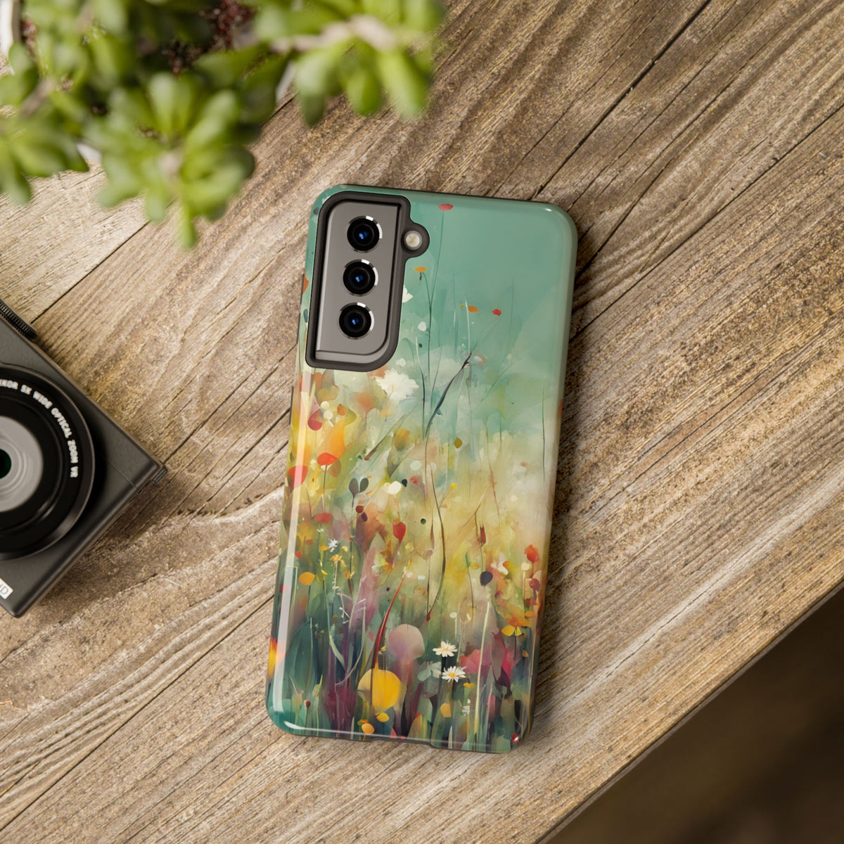 Floral Meadow Tough Phone Case — Painterly Wildflower Protection