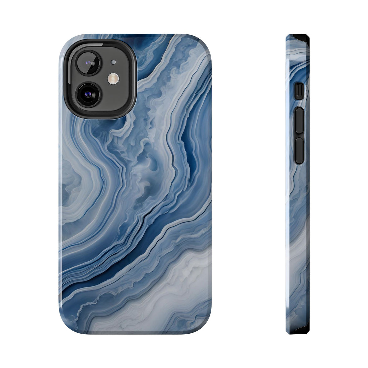 Blue Lace Agate Tough Phone Case — Marble Stone Protective Phone Cover
