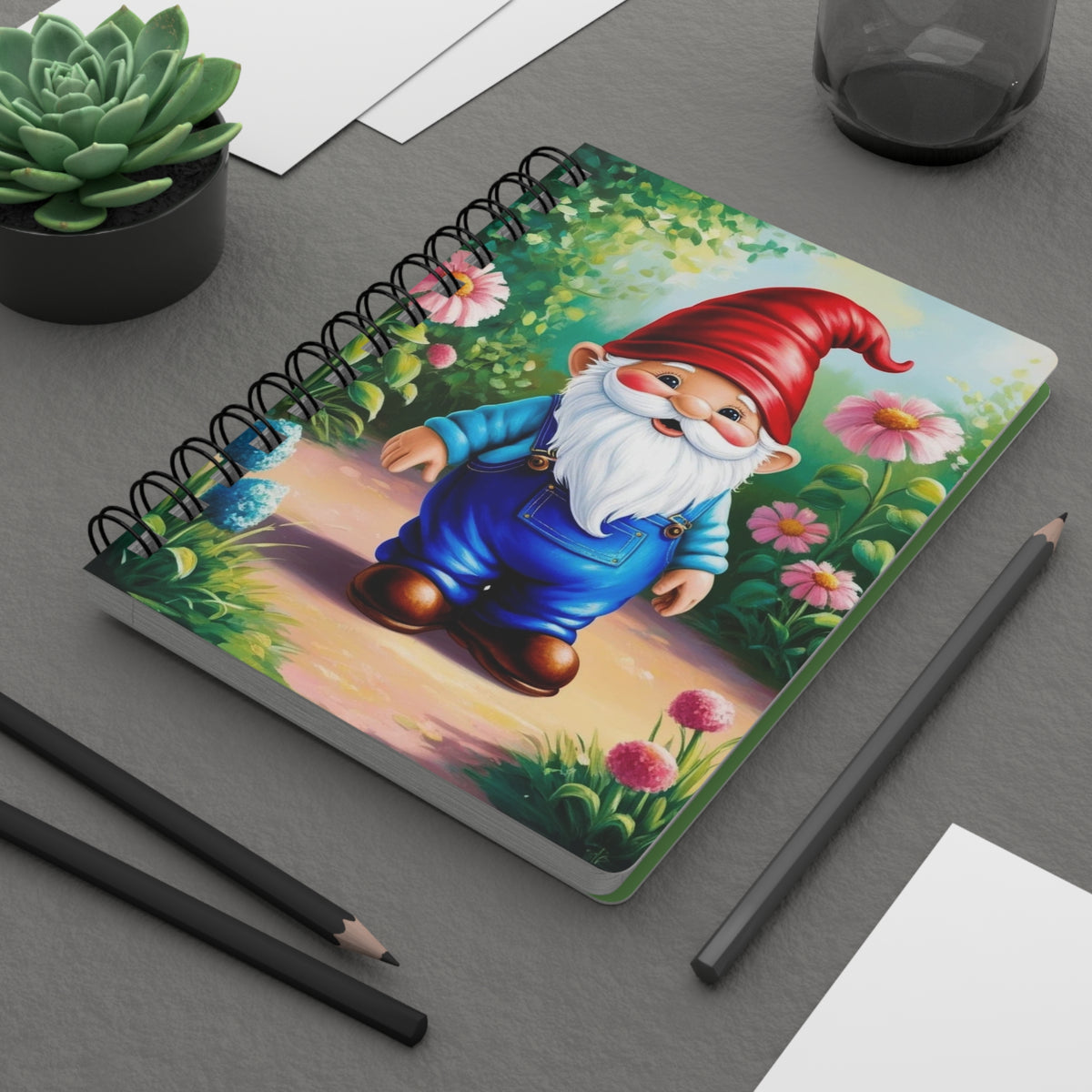 Garden Gnome Spiral Bound Journal