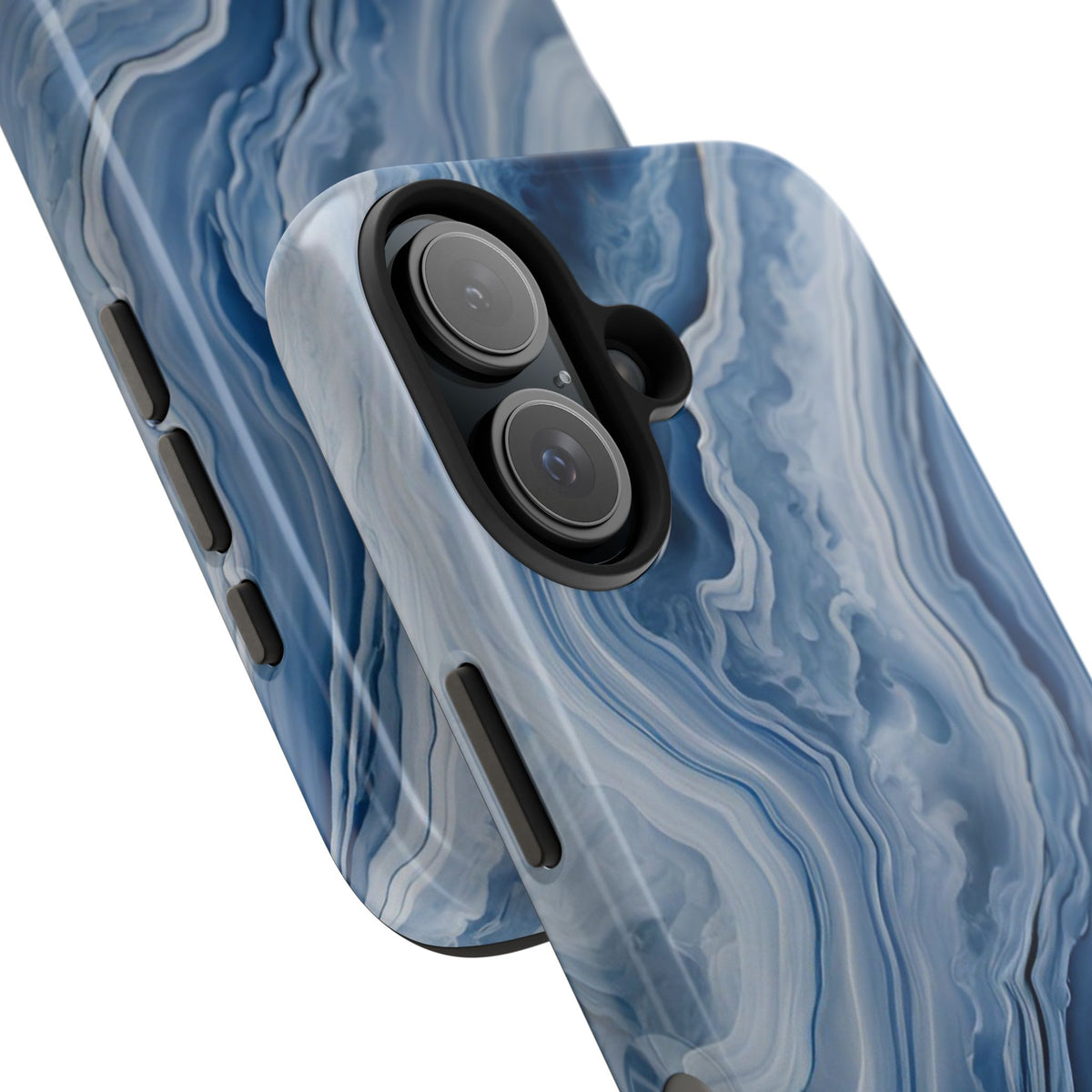 Blue Lace Agate Tough Phone Case — Marble Stone Protective Phone Cover