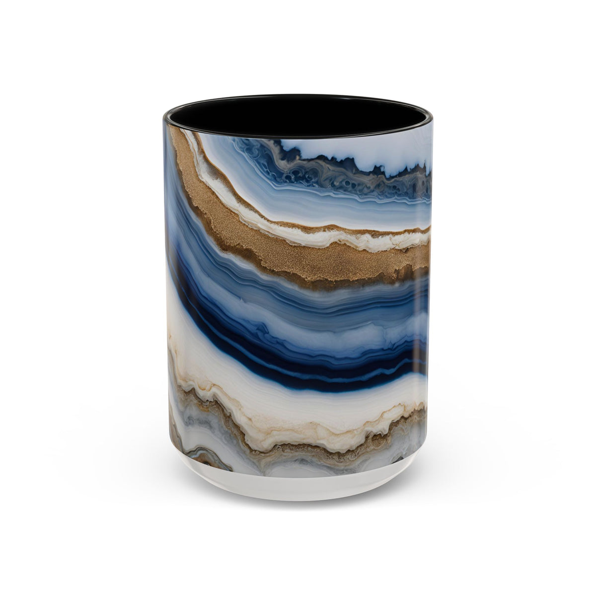 Blue Agate Accent Coffee Mug — Marble Stone Pattern 11/15oz