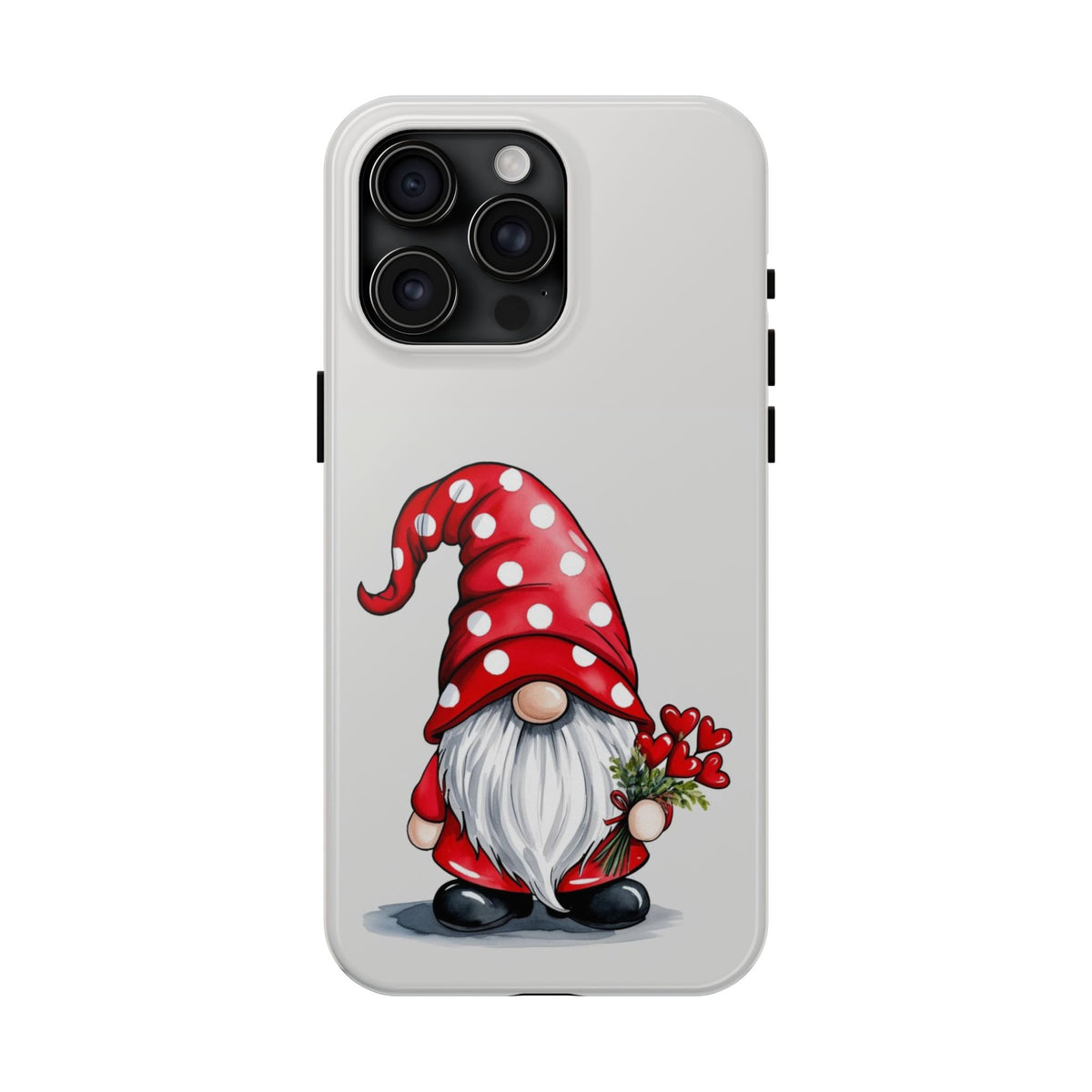Valentine Gnome Phone Case — Cute Polka Dot Red Gnome Protective Case