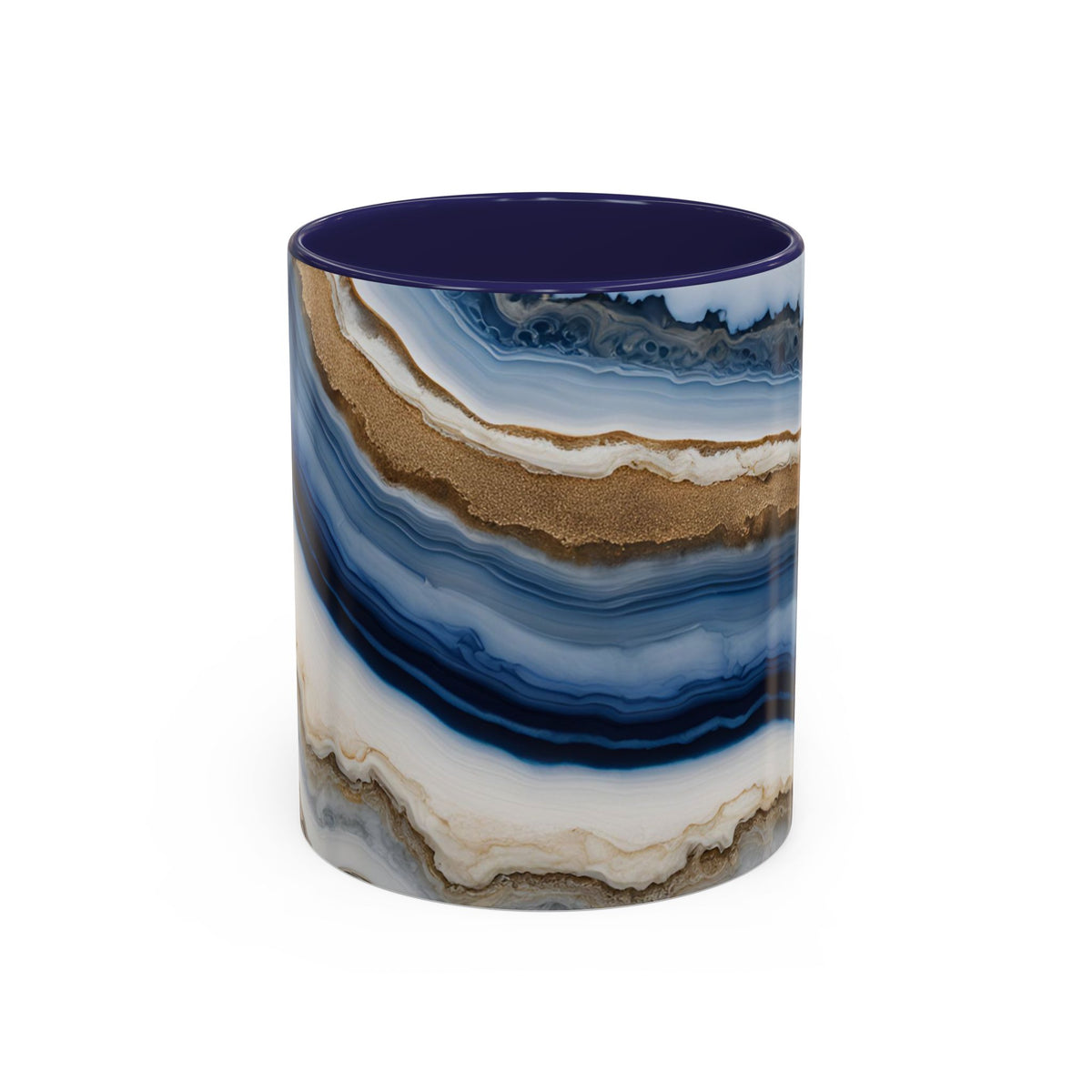 Blue Agate Accent Coffee Mug — Marble Stone Pattern 11/15oz