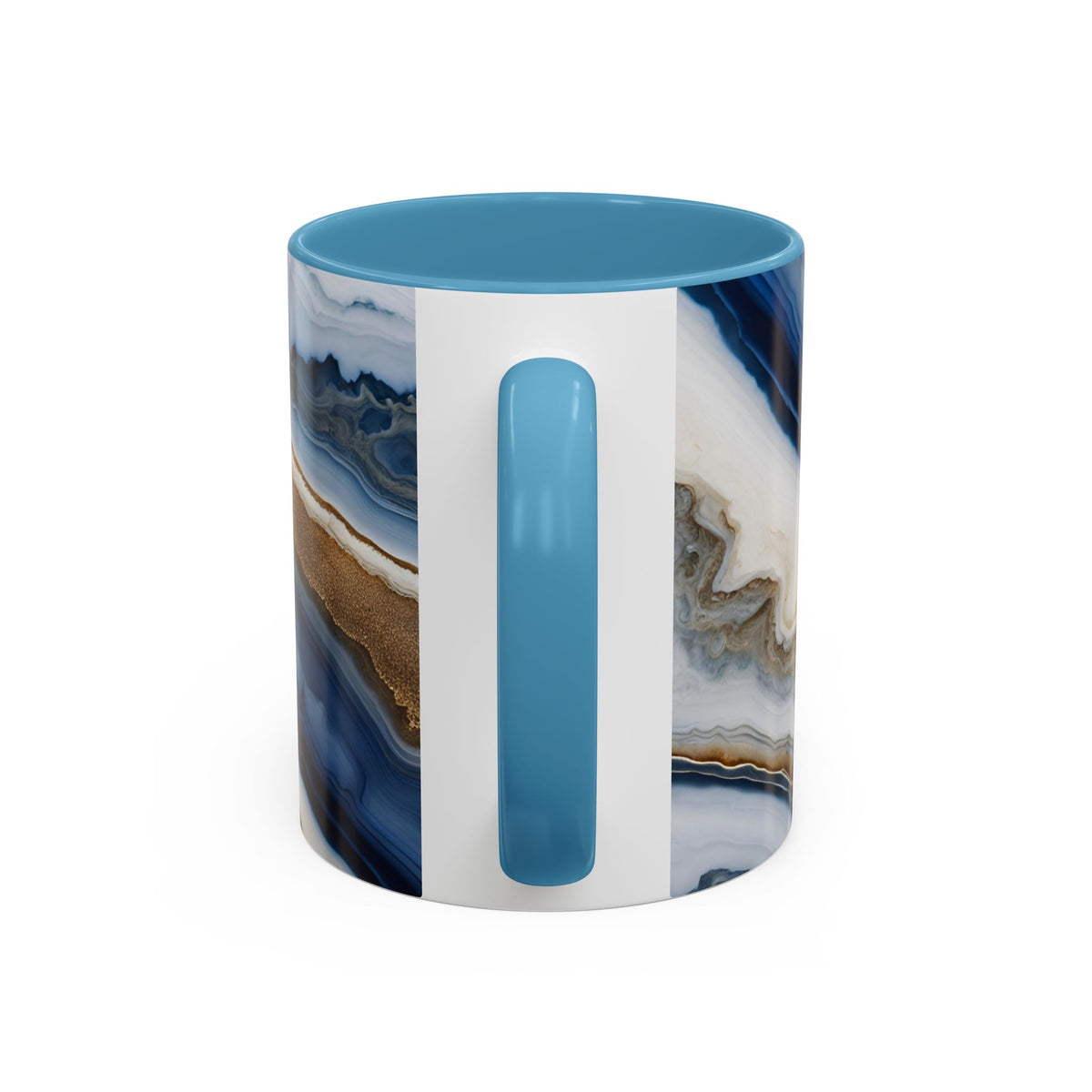 Blue Agate Accent Coffee Mug — Marble Stone Pattern 11/15oz