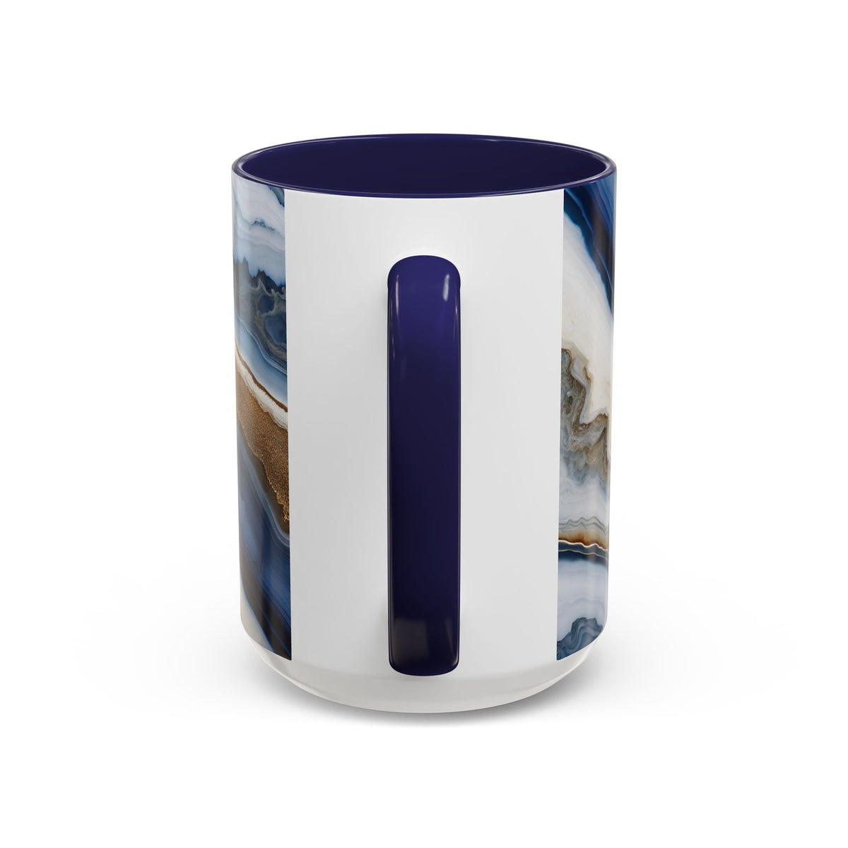 Blue Agate Accent Coffee Mug — Marble Stone Pattern 11/15oz