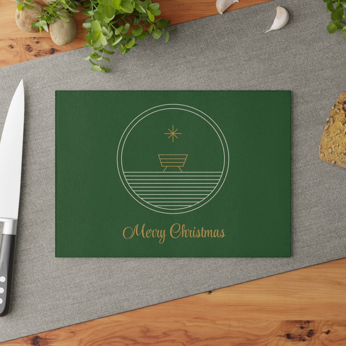 Christmas Glass Cutting Board