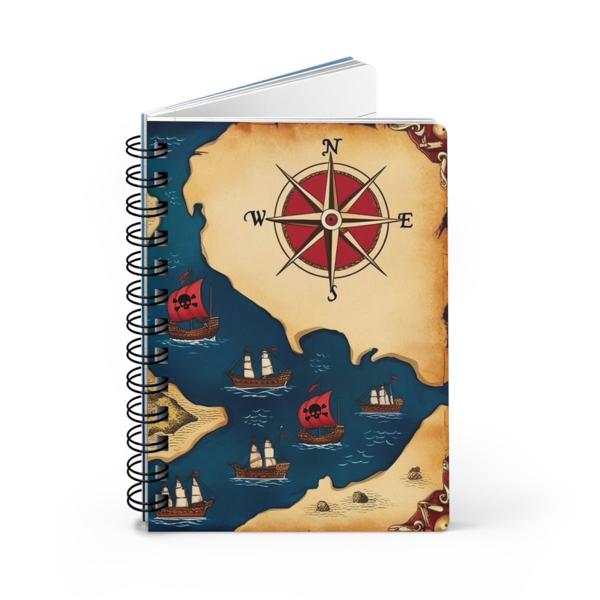 Pirate Treasure Map Spiral Bound Journal