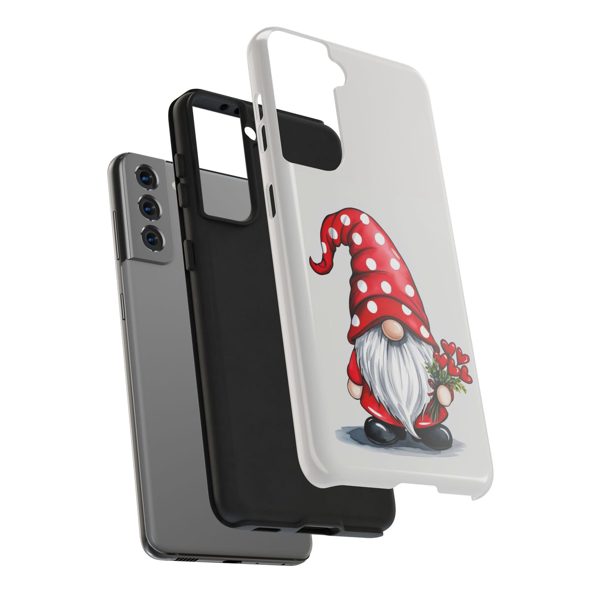 Valentine Gnome Phone Case — Cute Polka Dot Red Gnome Protective Case