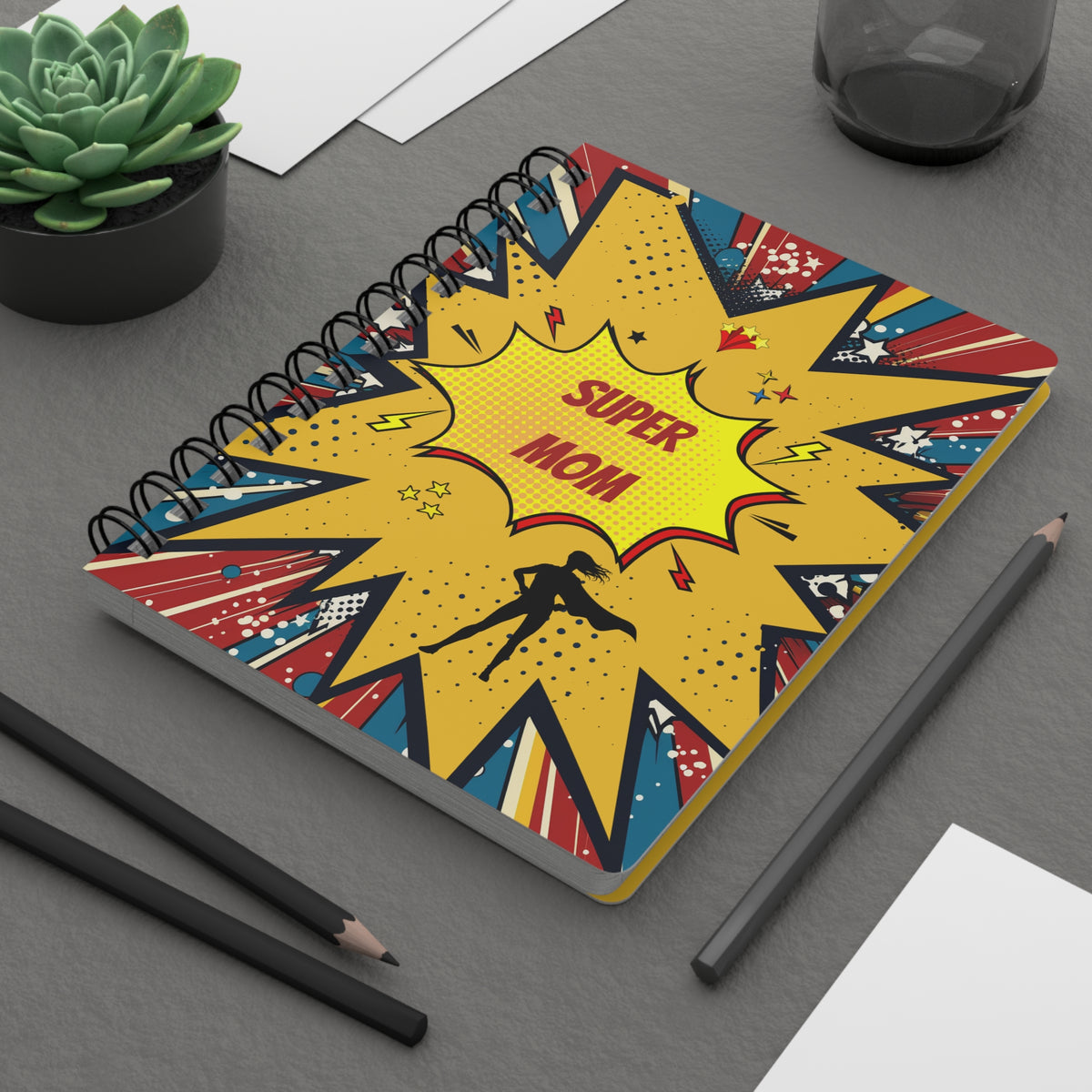 Super Mom Pop Art Spiral Bound Journal