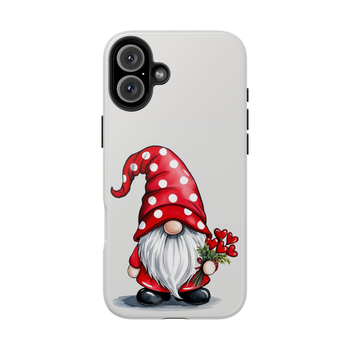 Valentine Gnome Phone Case — Cute Polka Dot Red Gnome Protective Case
