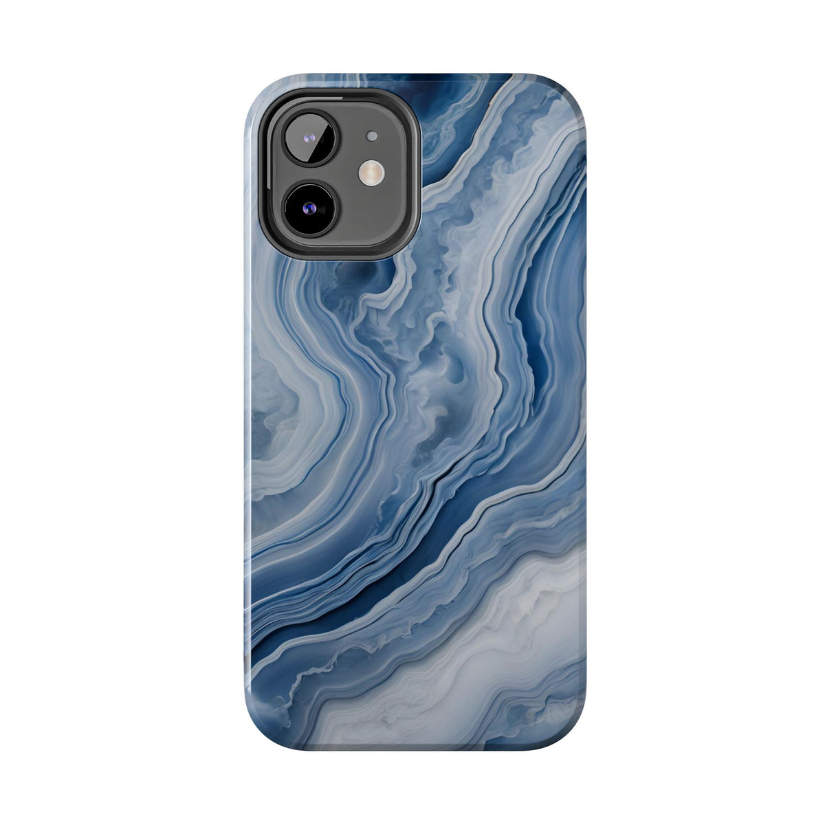 Blue Lace Agate Tough Phone Case — Marble Stone Protective Phone Cover