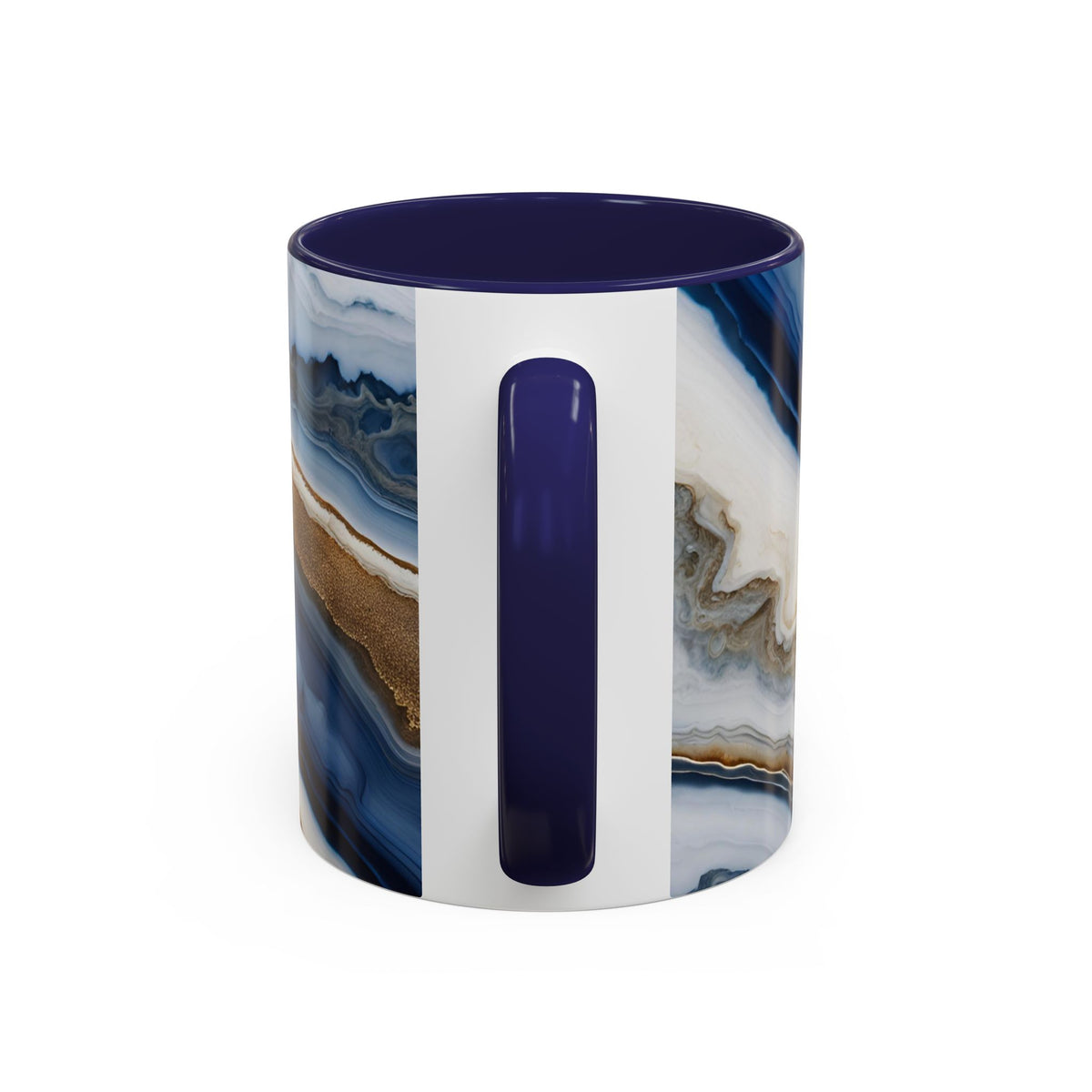 Blue Agate Accent Coffee Mug — Marble Stone Pattern 11/15oz