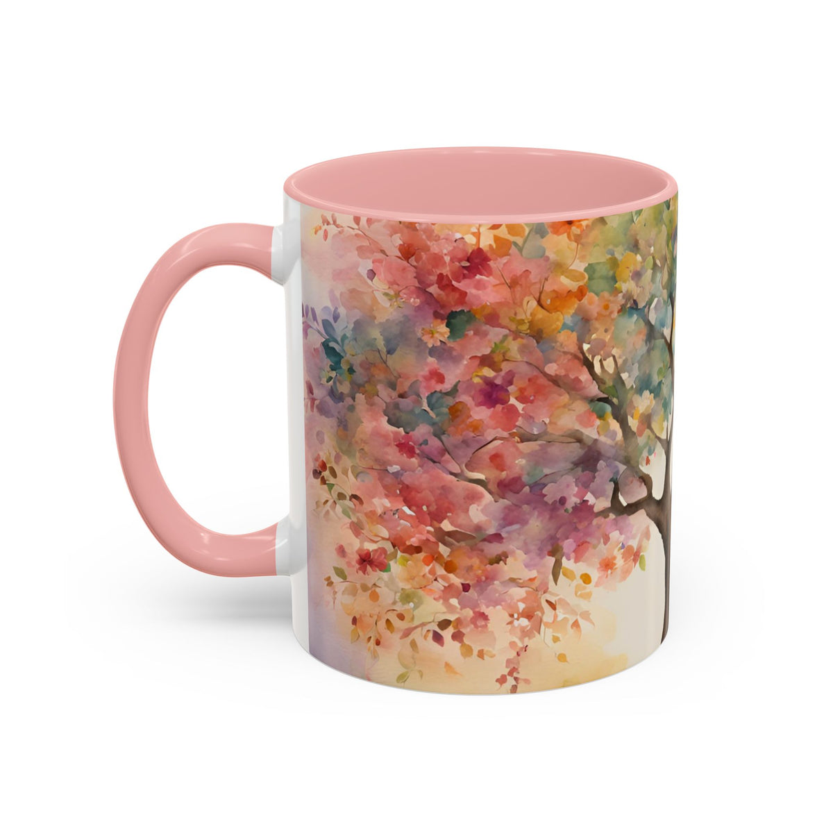 Watercolor Tree Accent Coffee Mug — Colorful Nature Art 11/15oz