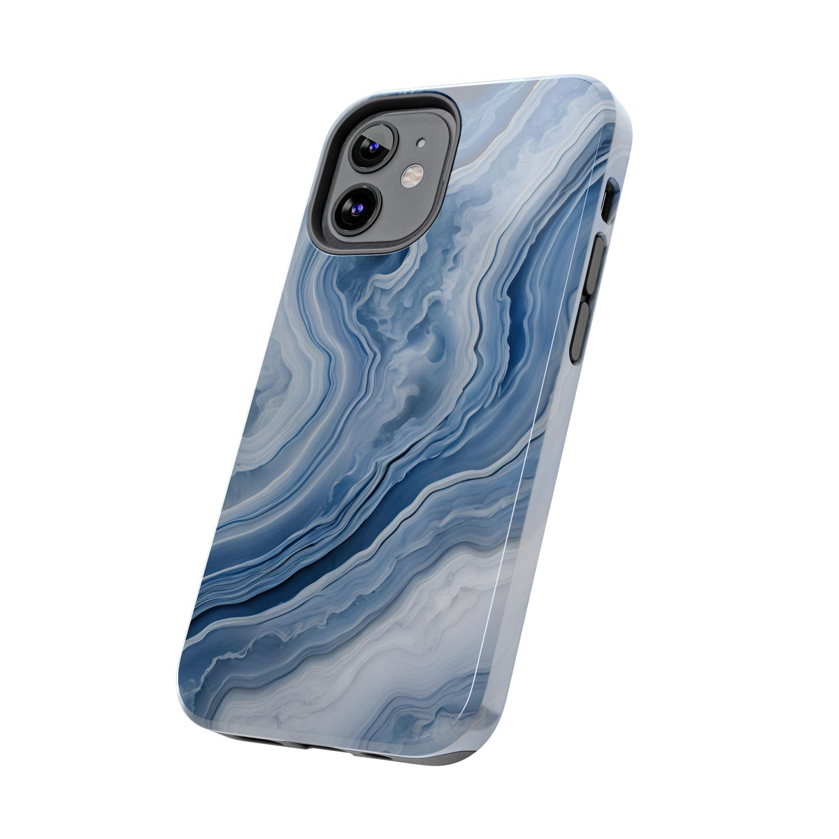 Blue Lace Agate Tough Phone Case — Marble Stone Protective Phone Cover