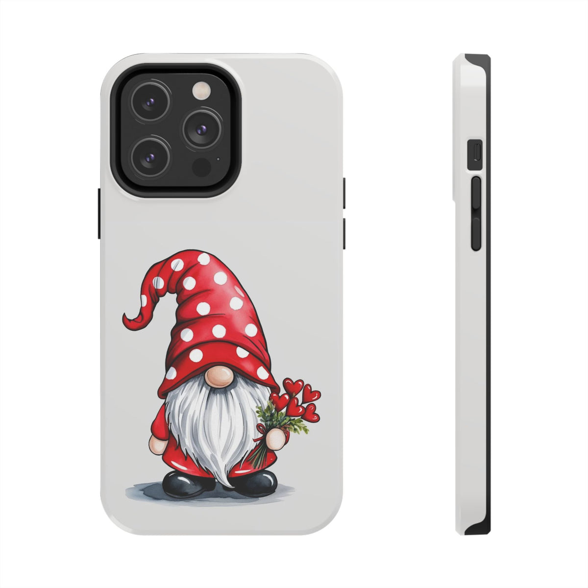 Valentine Gnome Phone Case — Cute Polka Dot Red Gnome Protective Case