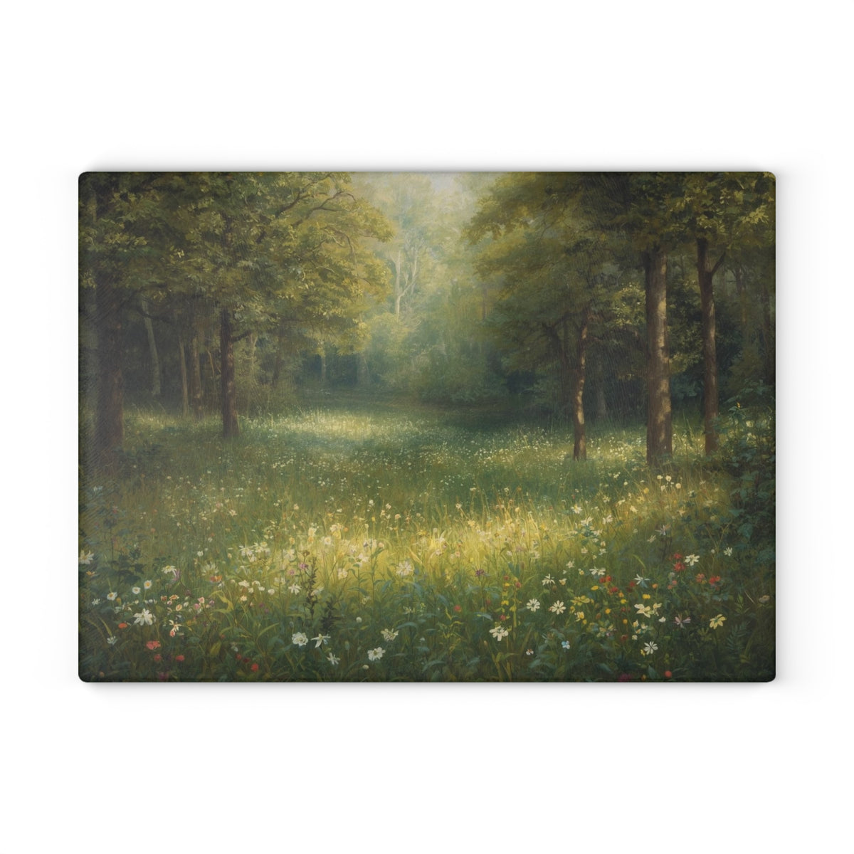 Glass Cutting Board - Tranquil Forest Meadow Art