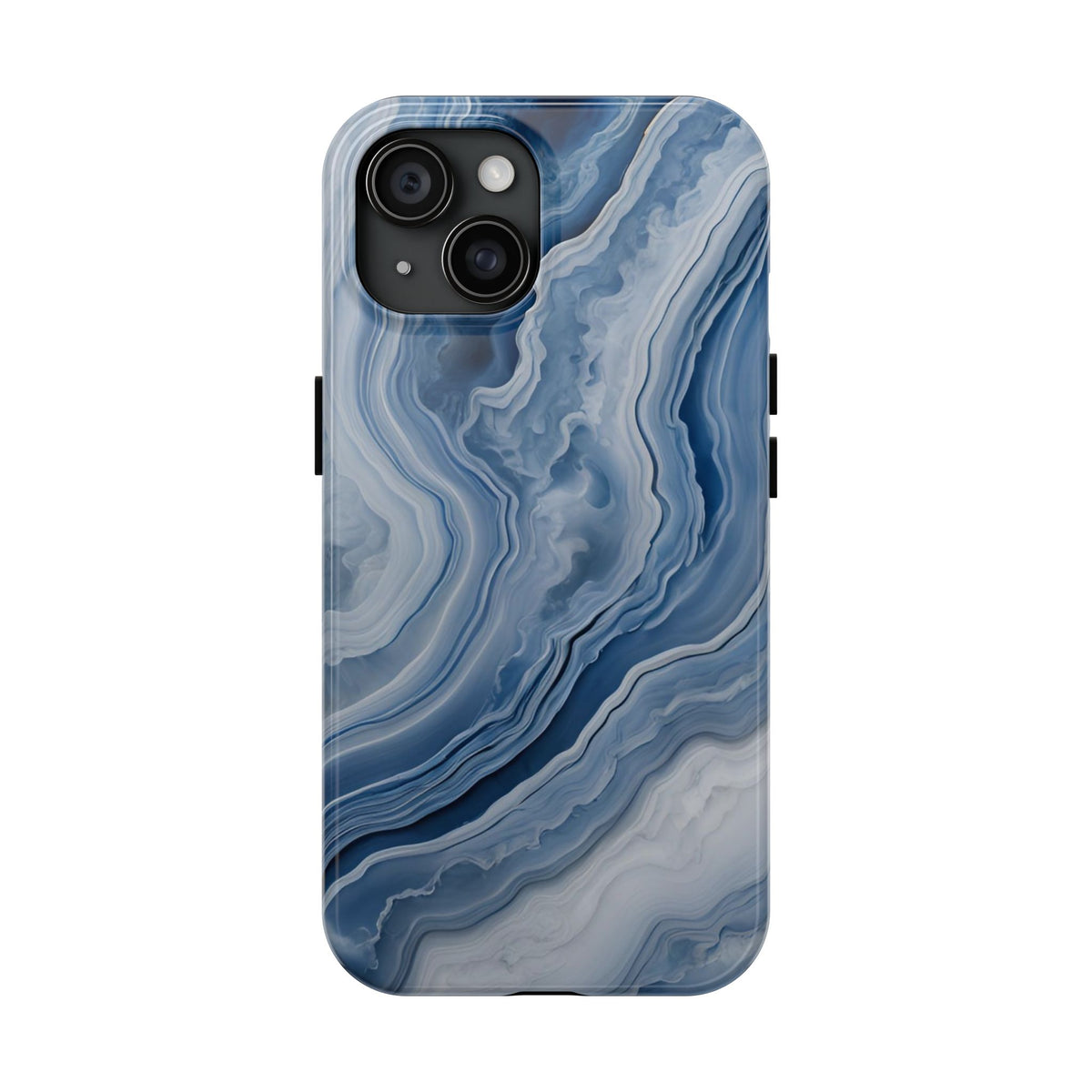 Blue Lace Agate Tough Phone Case — Marble Stone Protective Phone Cover