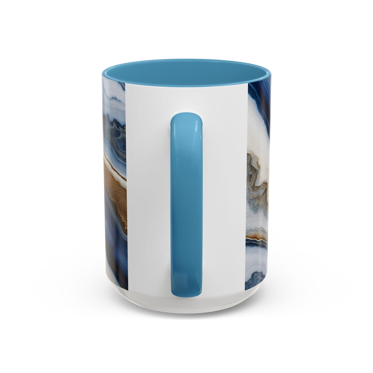 Blue Agate Accent Coffee Mug — Marble Stone Pattern 11/15oz