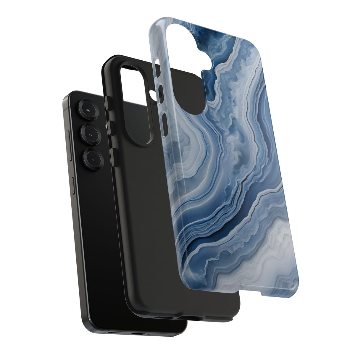 Blue Lace Agate Tough Phone Case — Marble Stone Protective Phone Cover