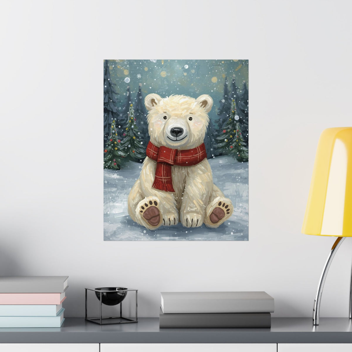 Winter Polar Bear Poster — Cute Christmas Wall Art