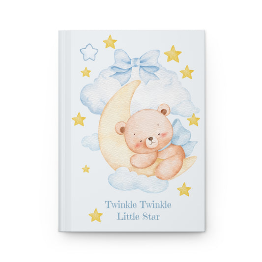 Baby Shower Guest Book - Baby Bear 'Twinkle Twinkle Little Star' Hardcover Keepsake