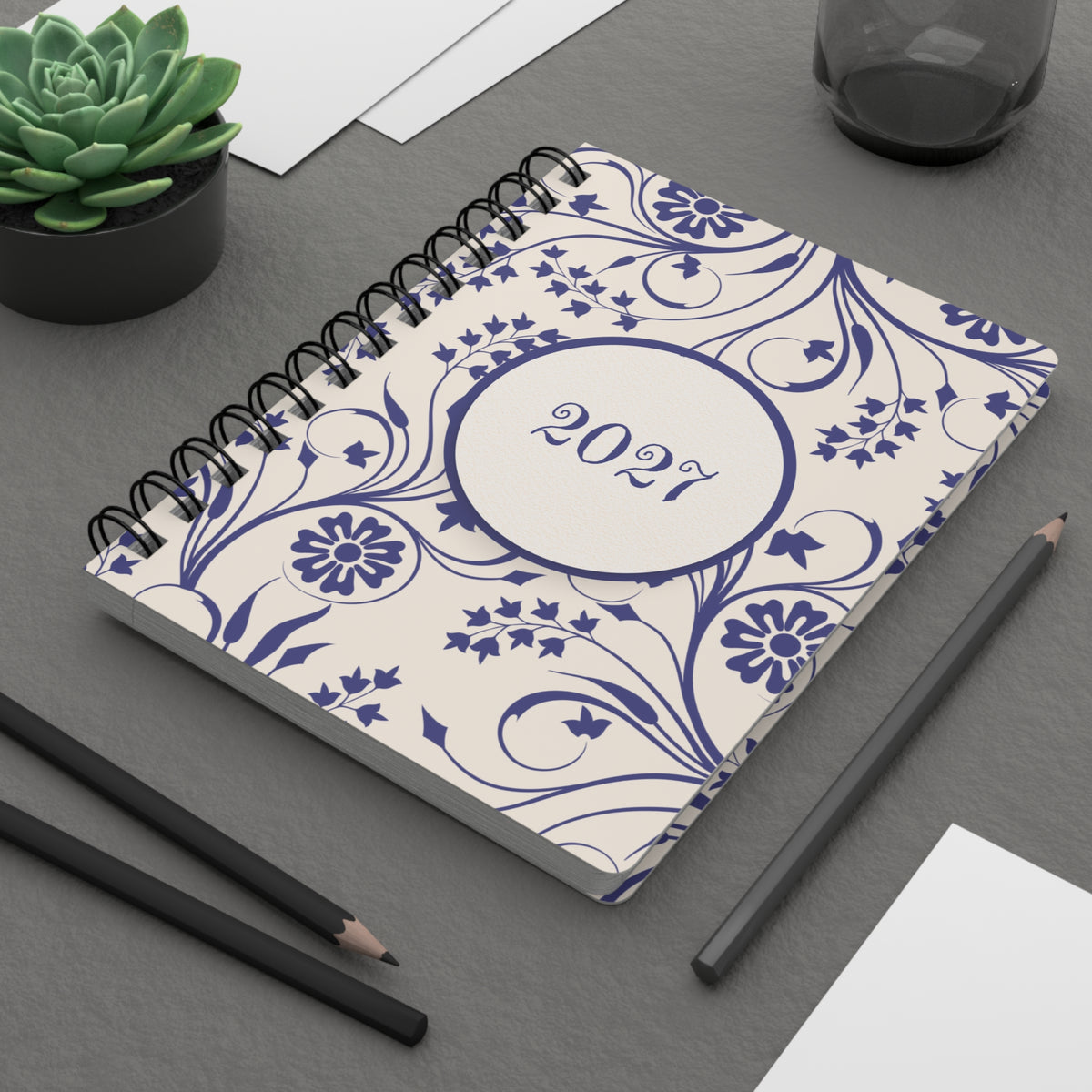 2027 Floral Pattern Spiral Bound Journal