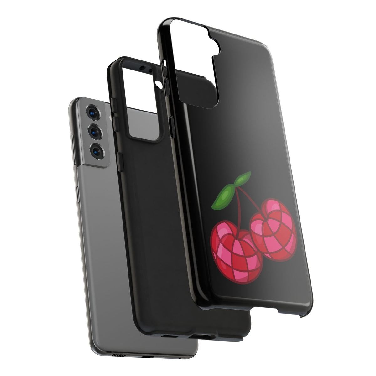 Cherries Tough Phone Case — Mosaic Cherries Design