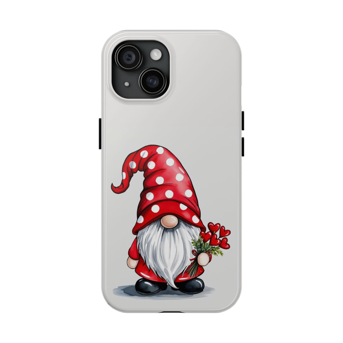 Valentine Gnome Phone Case — Cute Polka Dot Red Gnome Protective Case