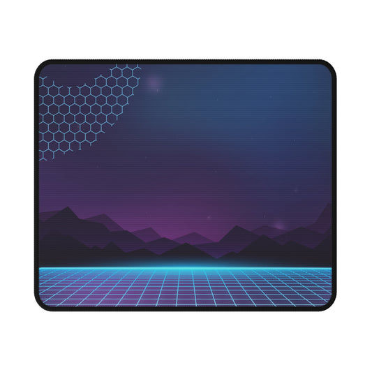 Retro Neon Grid Gaming Mouse Pad — Nightscape Non‑Slip Mat