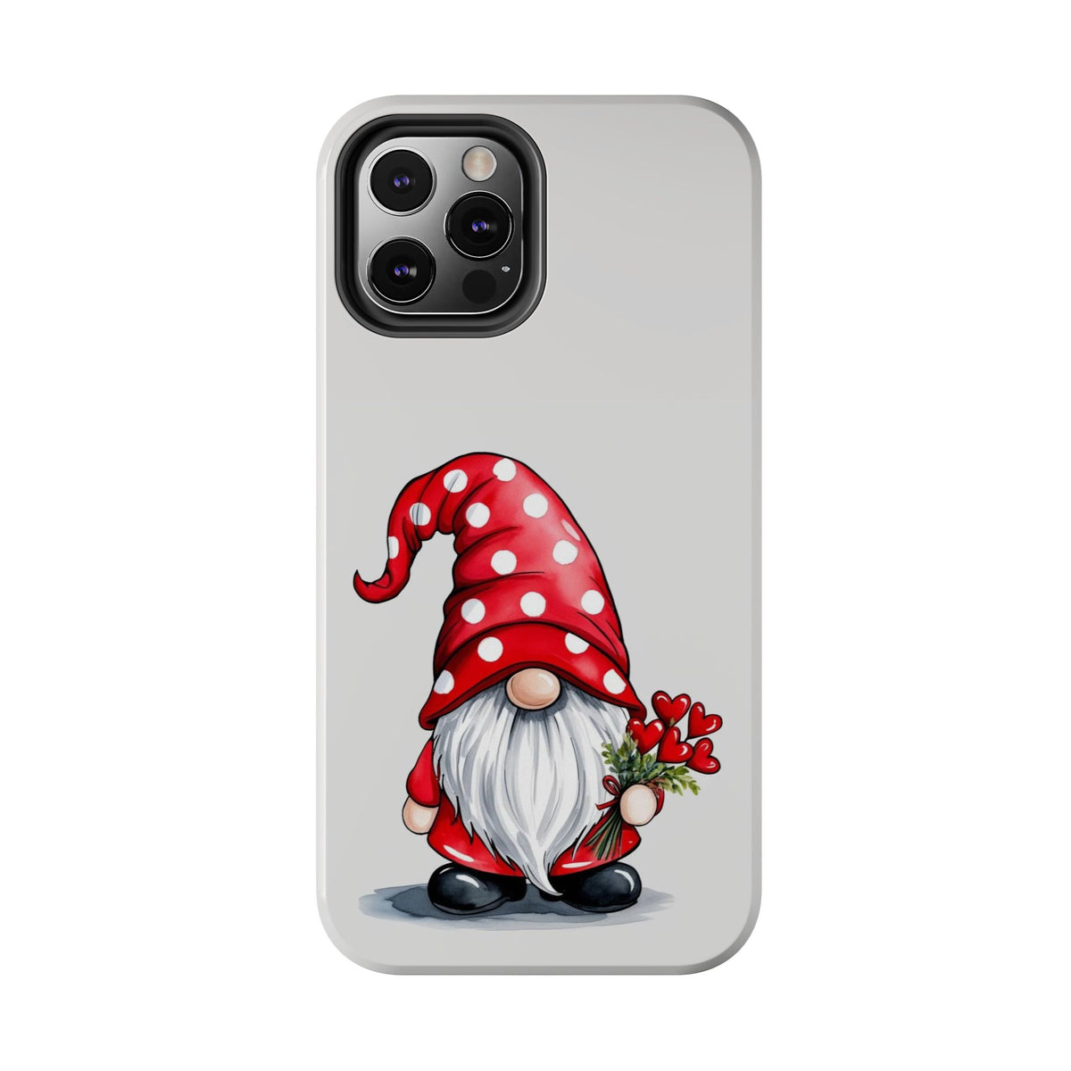 Valentine Gnome Phone Case — Cute Polka Dot Red Gnome Protective Case